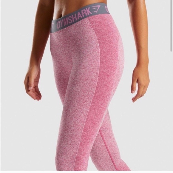 Gymshark Flex Leggings Size Medium Pink with Grey - Picture 1 of 7
